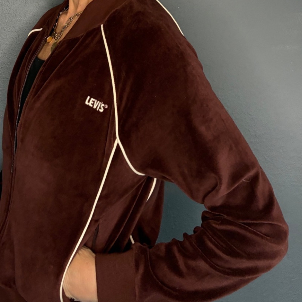 Levi's Women's Rich Brown Bomber Jacket with White Accents